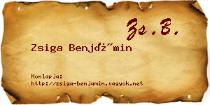 Zsiga Benjámin névjegykártya