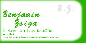 benjamin zsiga business card